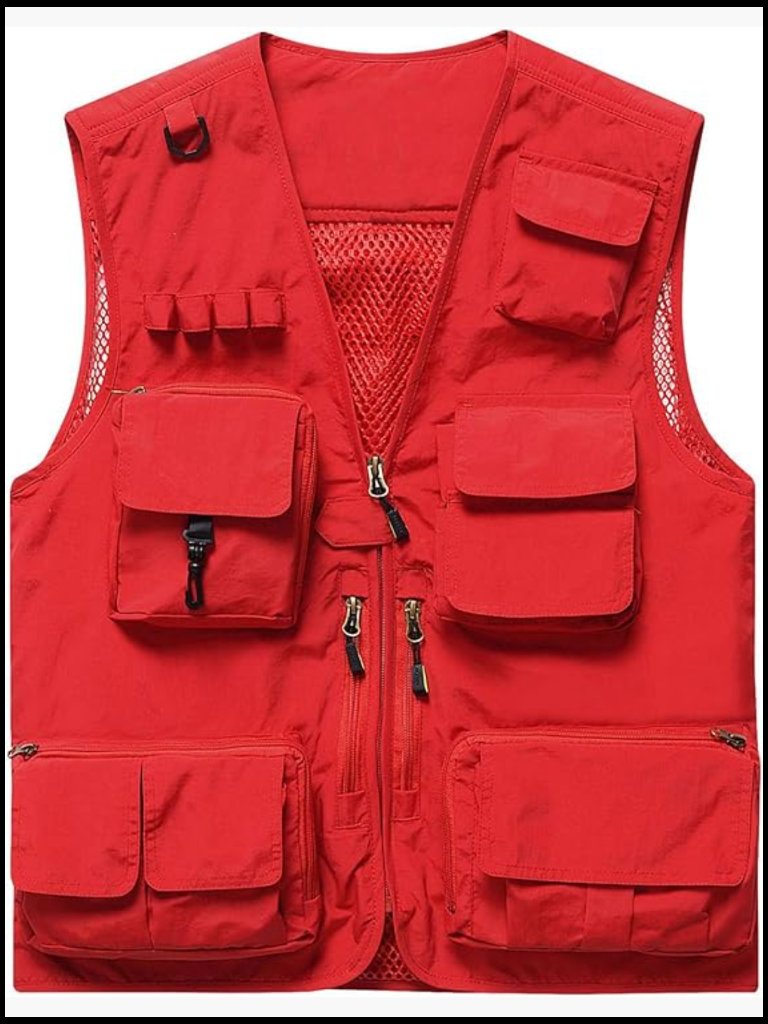 Lightweight Nylon Mesh Quick Dry Outdoor Fishing Photo Vest Multi Pockets